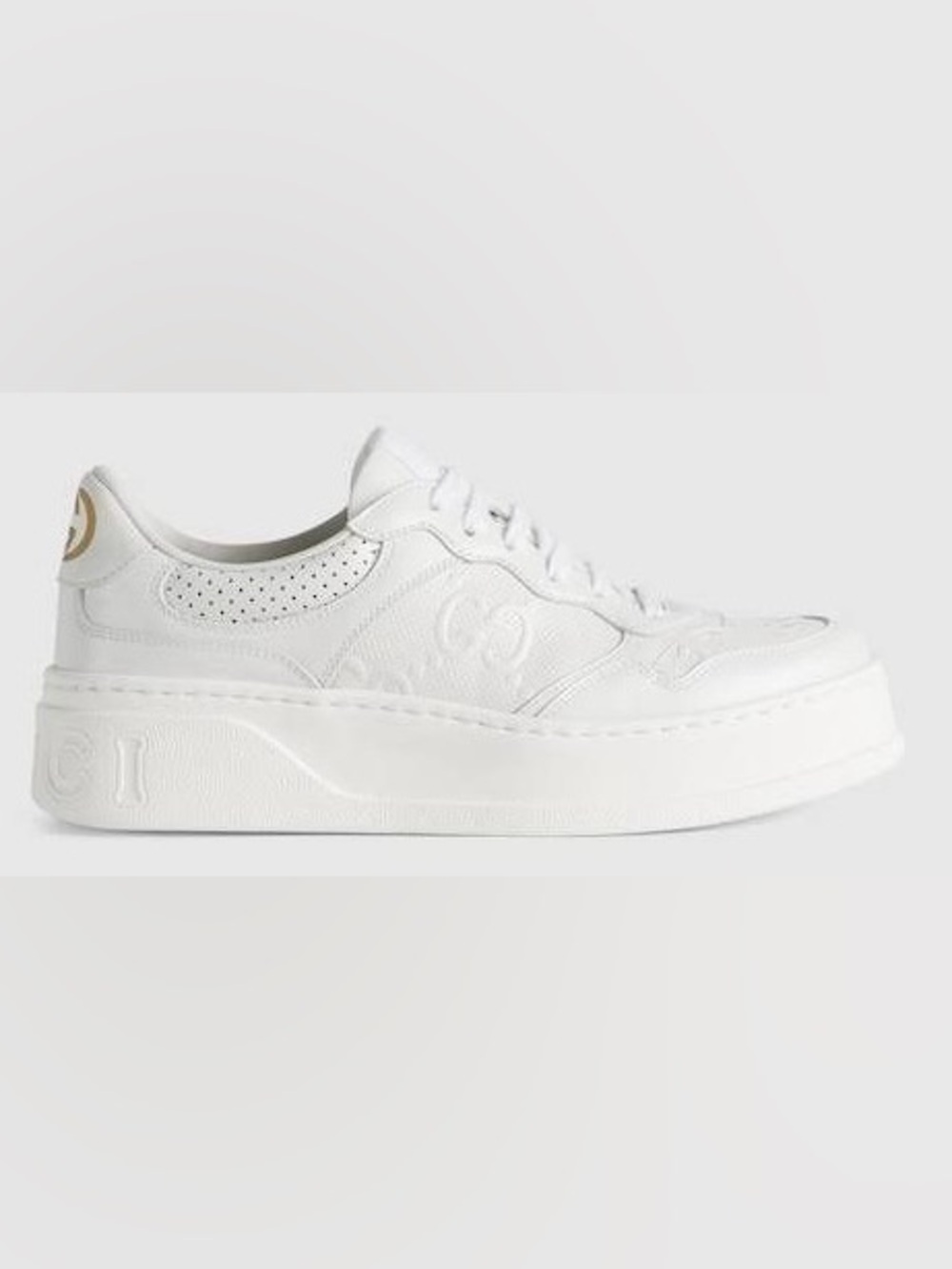 Gucci GG Low Top White Leather Sneakers